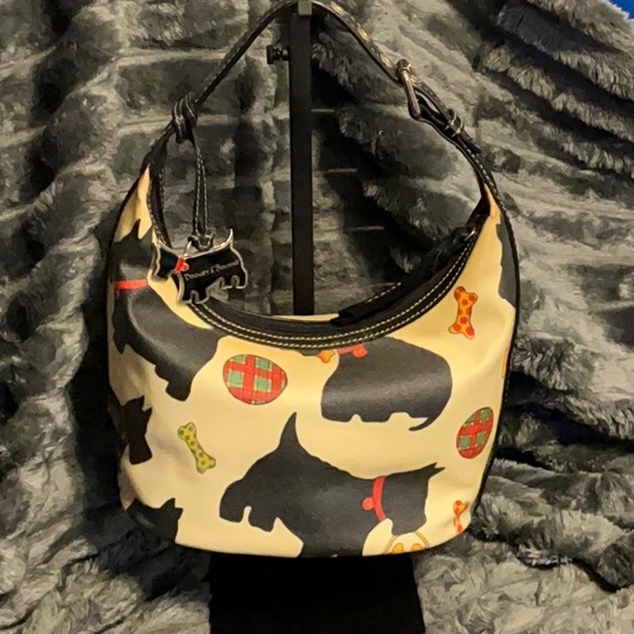 Dooney & Bourke Handbags - Vintage Dooney & Bourke Scottie Dog Print Shoulder Bag  11”W x 6.25”H x 7”D ~EUC